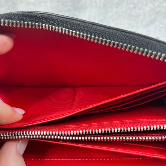 Christian Louboutin‎ Spiked Wallet Long Zip Around Red Interior Designer - Picture 11 of 16